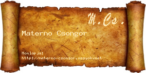 Materno Csongor névjegykártya